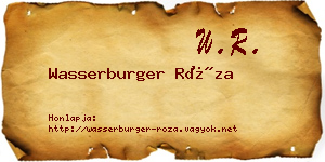 Wasserburger Róza névjegykártya